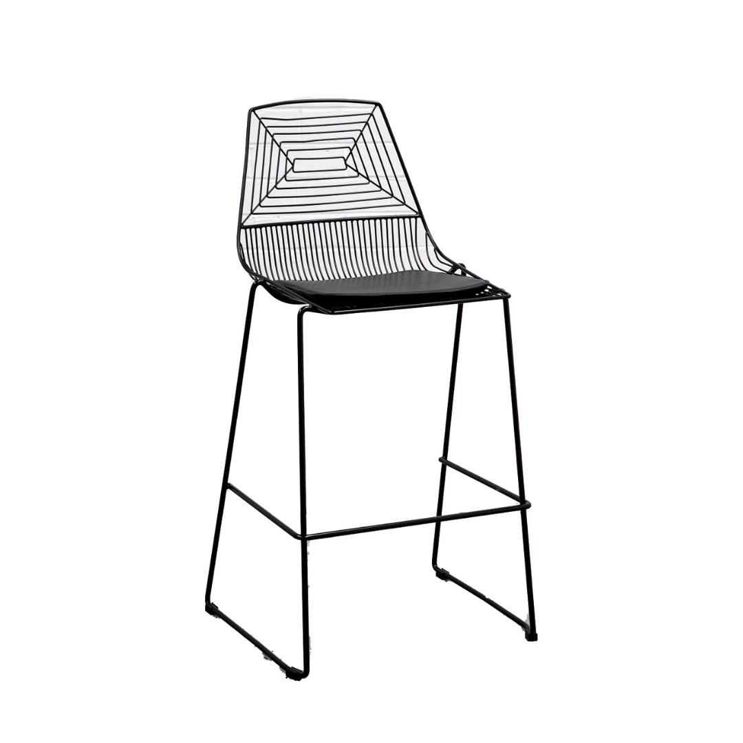 Wire bar stool black