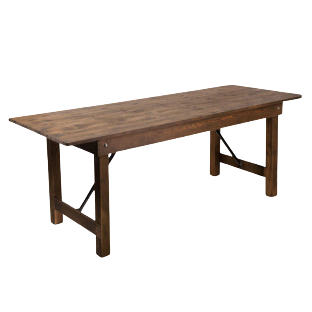 Farmhouse timber dining table 2.8m x 1m - seats 8