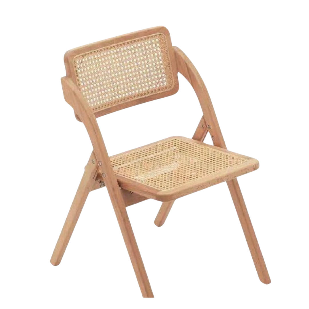 Natural rattan folding chair